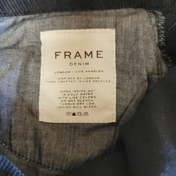 Frame Deep Dive Blue Corduroy Le Crop Mini Boot Womens Size 25 - Picture 6 of 13